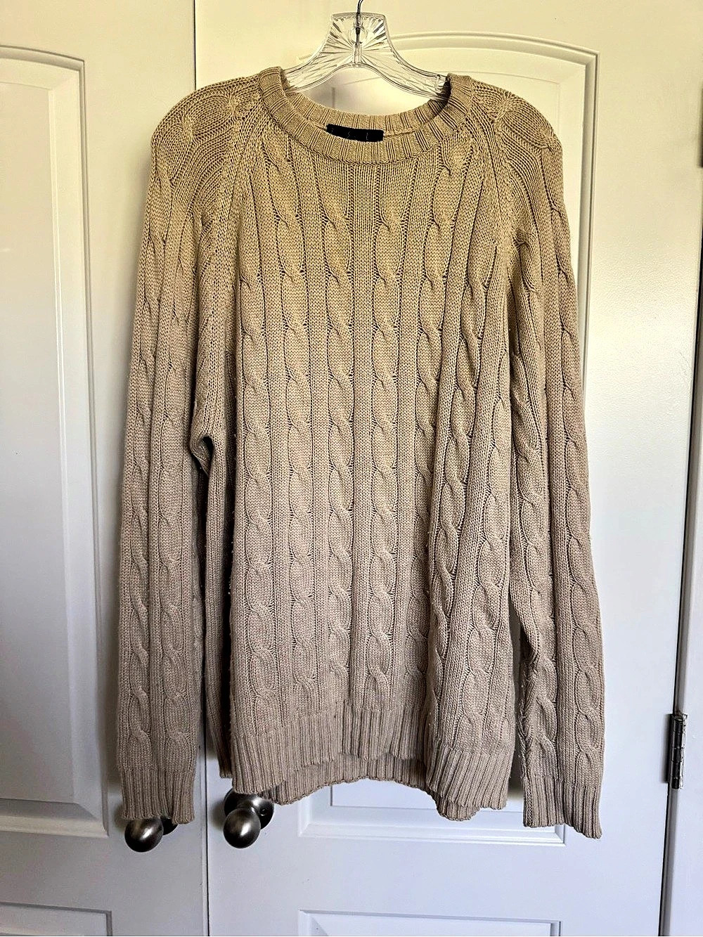 TSE Cashmere Cable Knit Crewneck Sweater beige